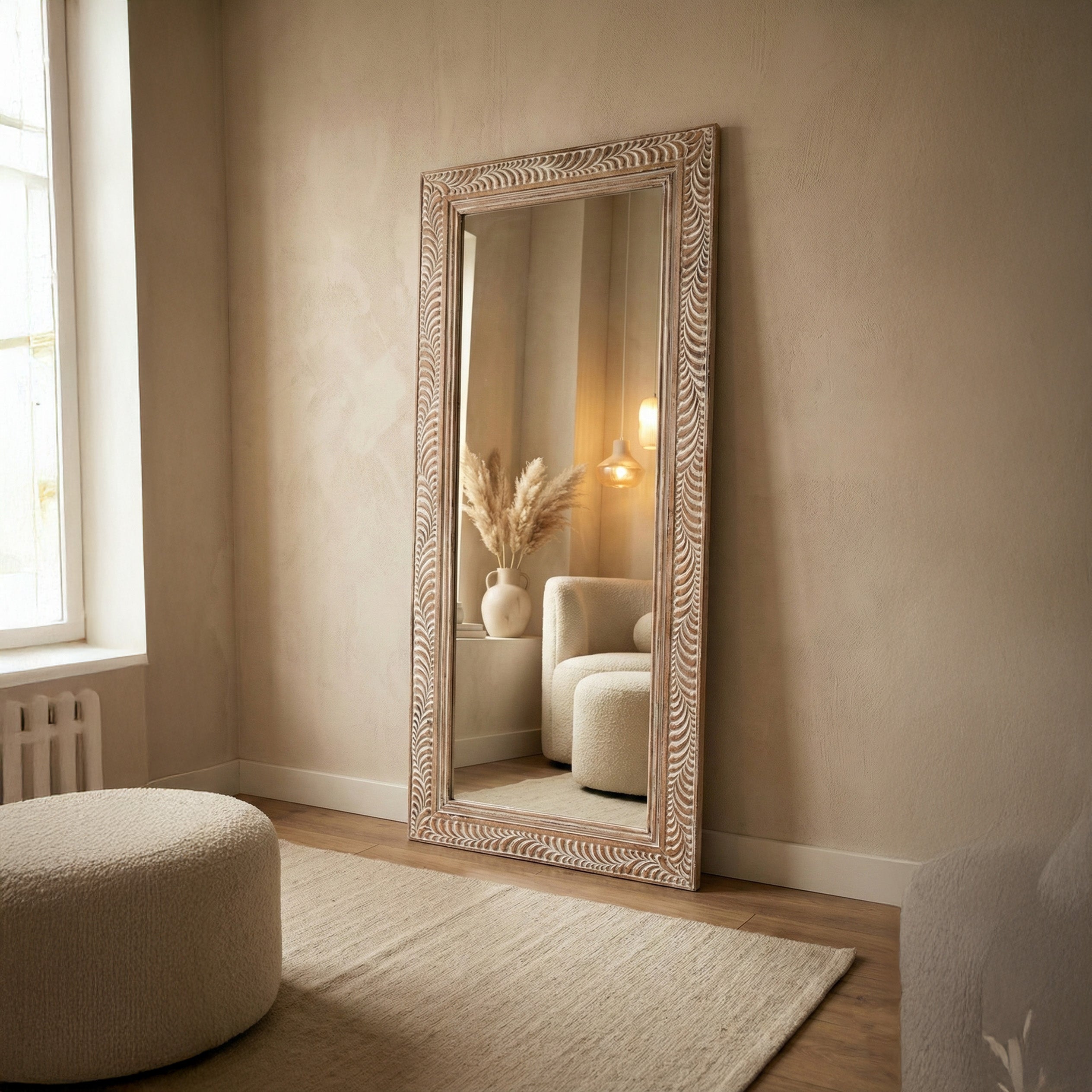 Hand Carved Mirror 