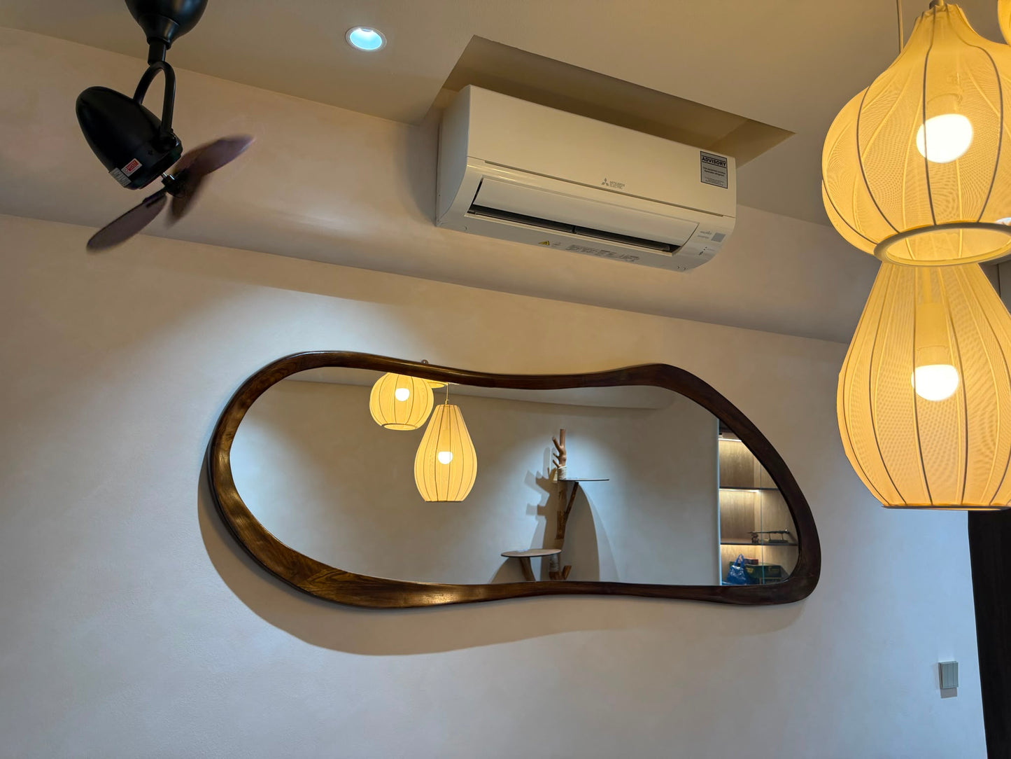 Wooden Organic Mirror 'Darry' - Natural - 190x70cm