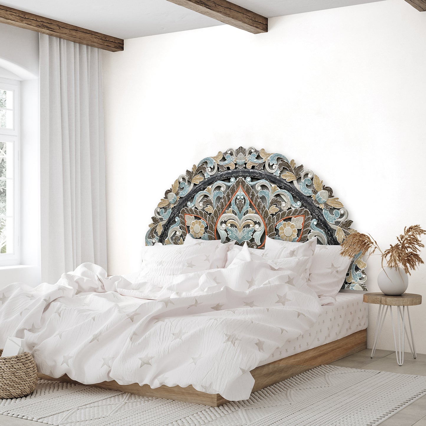 Half Moon Bed Headboard "Ayunina" - Multi-Color Pastel