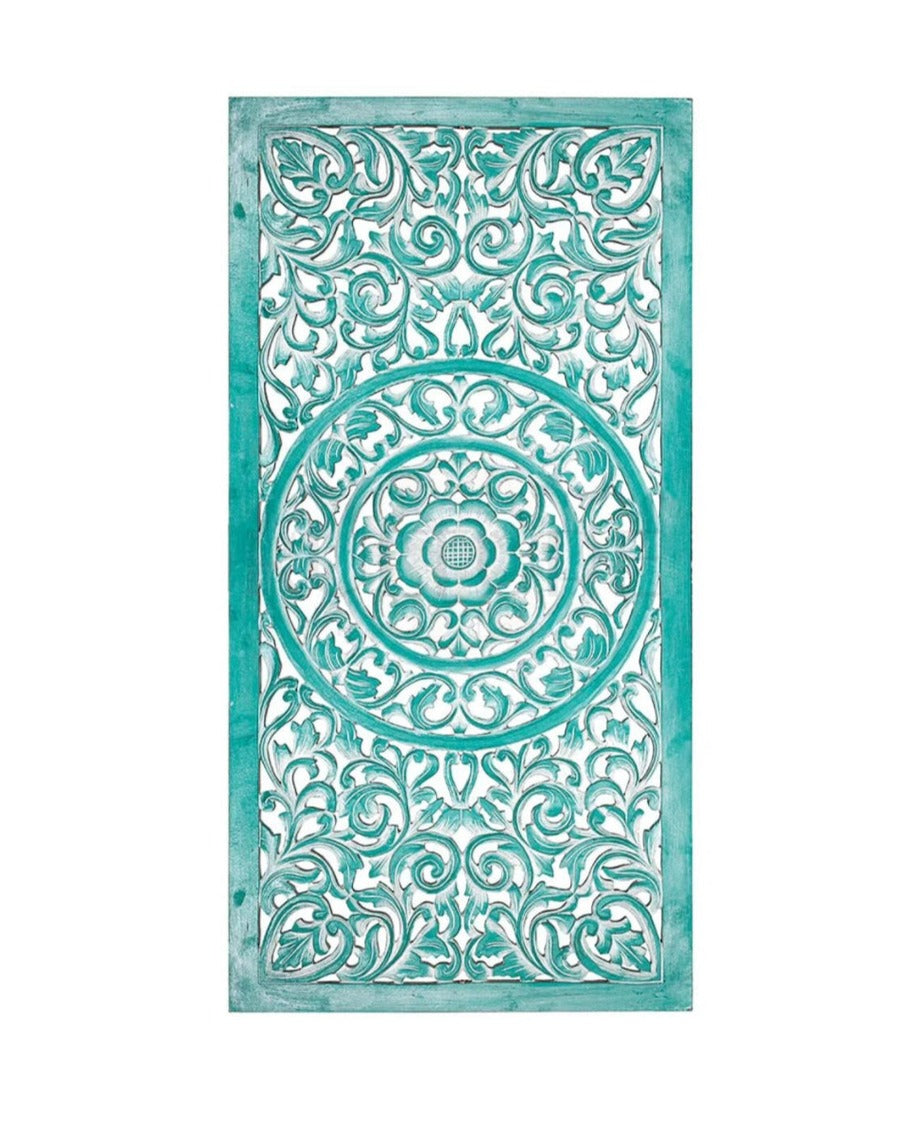 Carved wooden door with iron reels - BDRA01