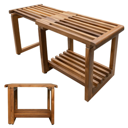 New Teak Shower Bench [Expandable from 17" to 30"]  - US