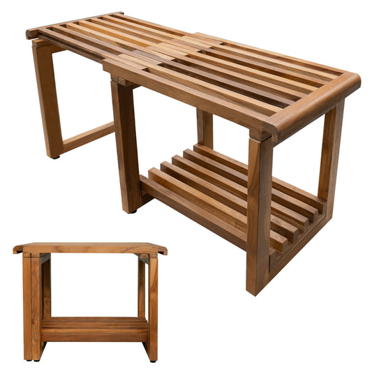 New Teak Shower Bench [Expandable from 17" to 30"]  - US