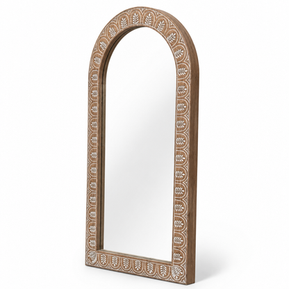 Hand Carved Mirror "Dedari" - Antic Wash - 180 x 90 cm