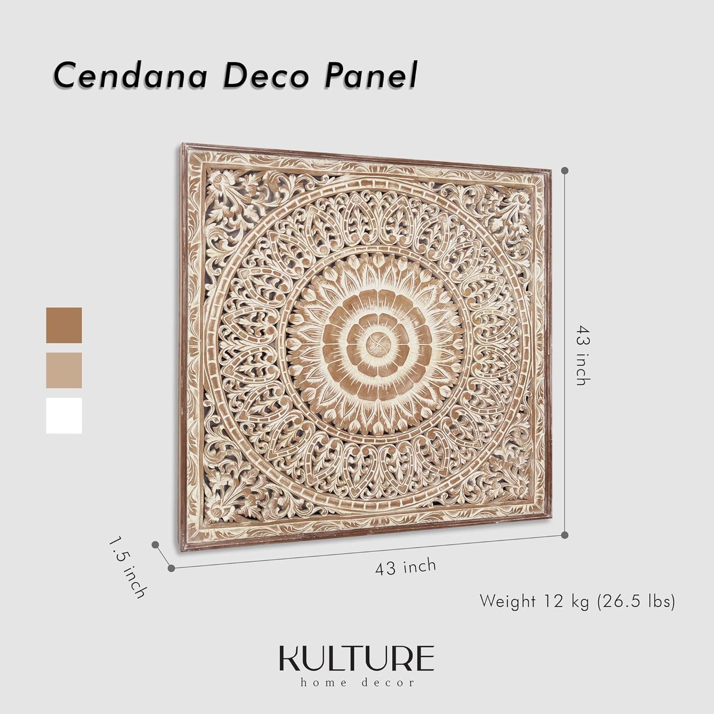 Large Decorative Panel "Cendana" 43x43 inches