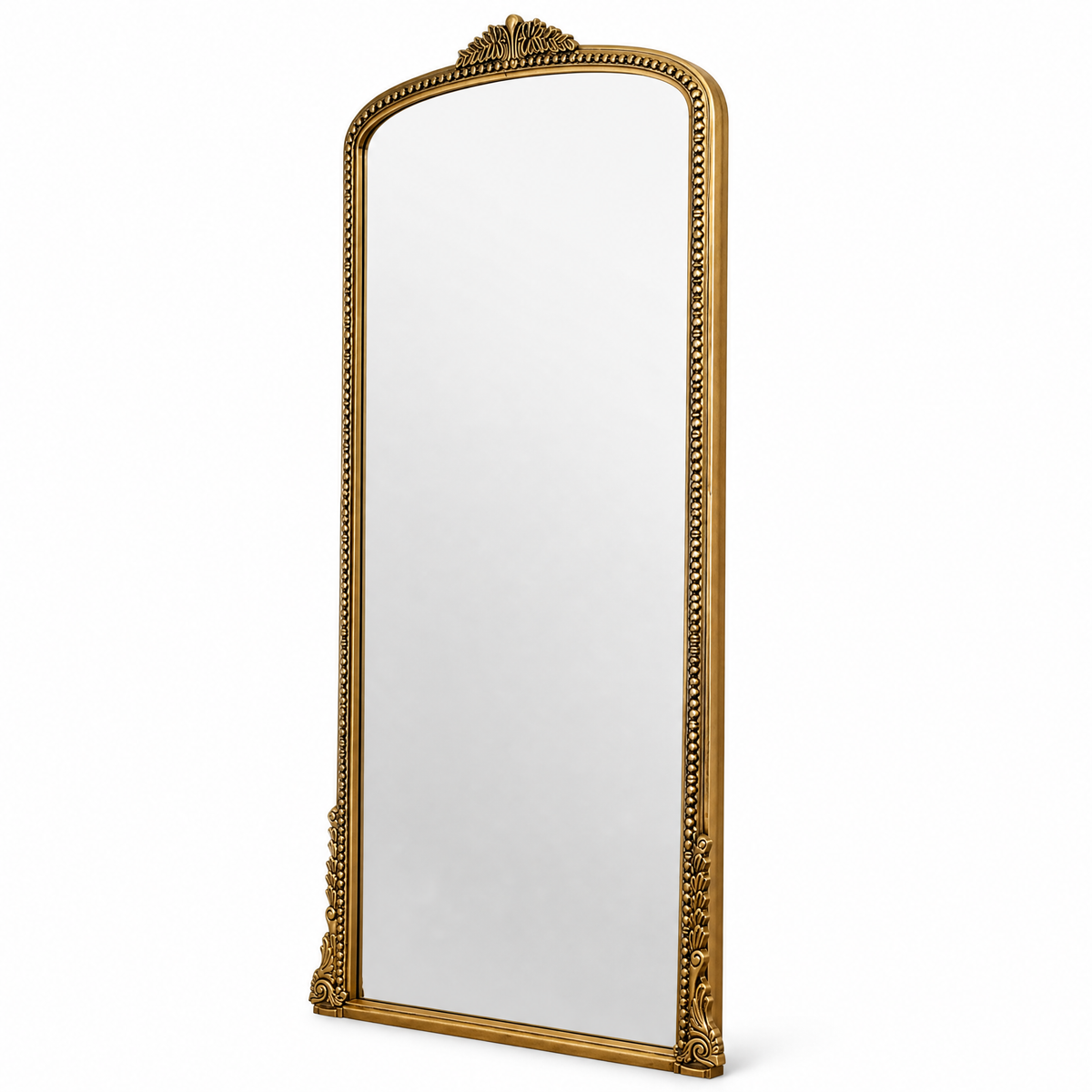 Hand Carved Mirror "Nirmala" in Gold Brass - 180 x 90 cm