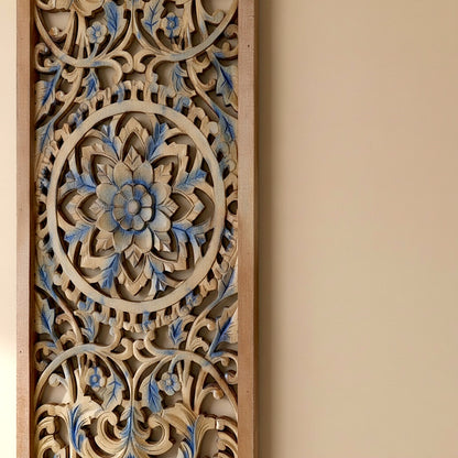 Decorative Panel "Amara" - Blue & Natural Wash - 100 cm