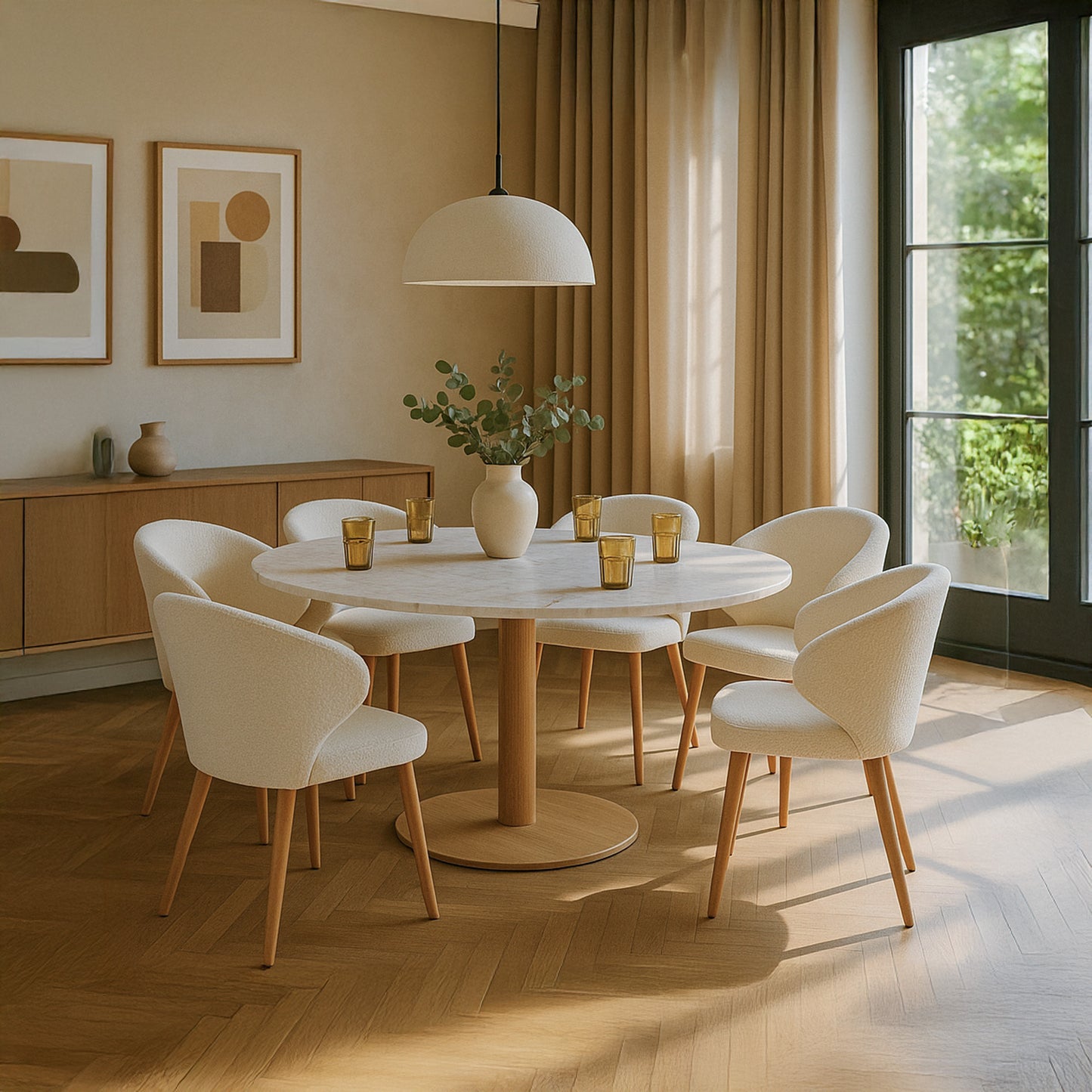 Caprice Dining Chair - Leather or Boucle