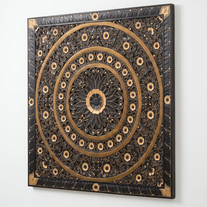Carved Full Bed Headboard "Dianna" - Black