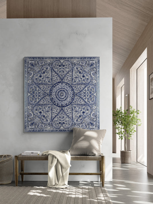 Decorative Panel "Jantung" in Navy Blue Wash - 100 cm