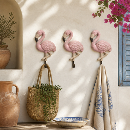 Brass Carved Hanger - Flamingo