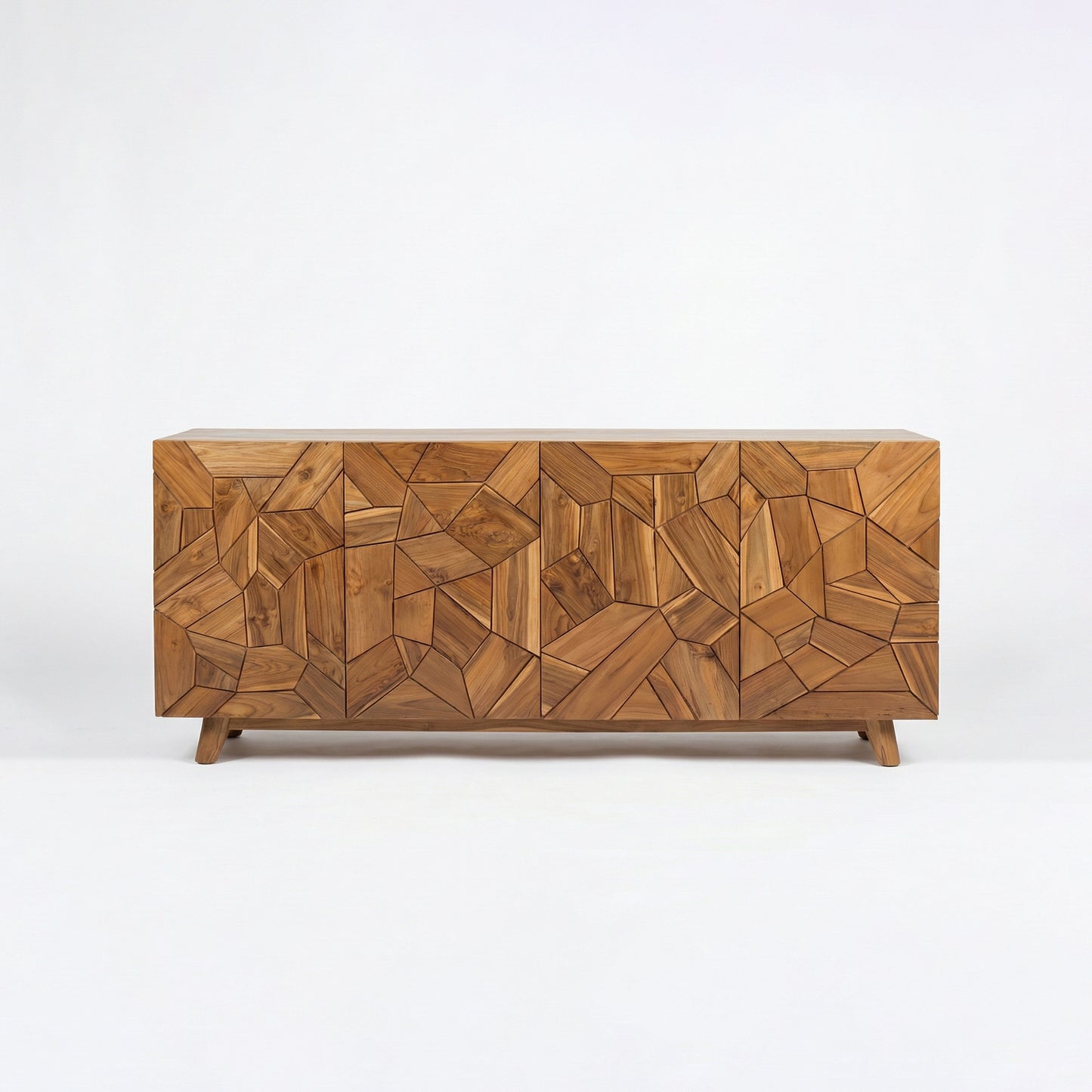 Wooden Carved Sideboard Console Cabinet "Pusaka" - Natural - 180 cm