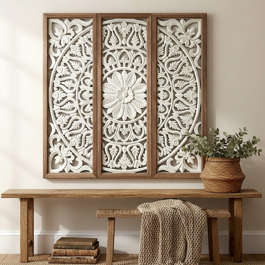 Decorative Panel "Galungan" - White Wash - 100 cm