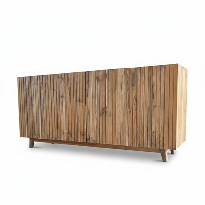 Wooden Carved Sideboard Console Cabinet "Garis" - Natural - 180 cm