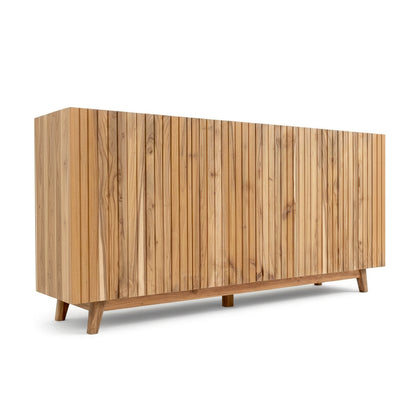 Wooden Carved Sideboard Console Cabinet "Garis" - Natural - 180 cm