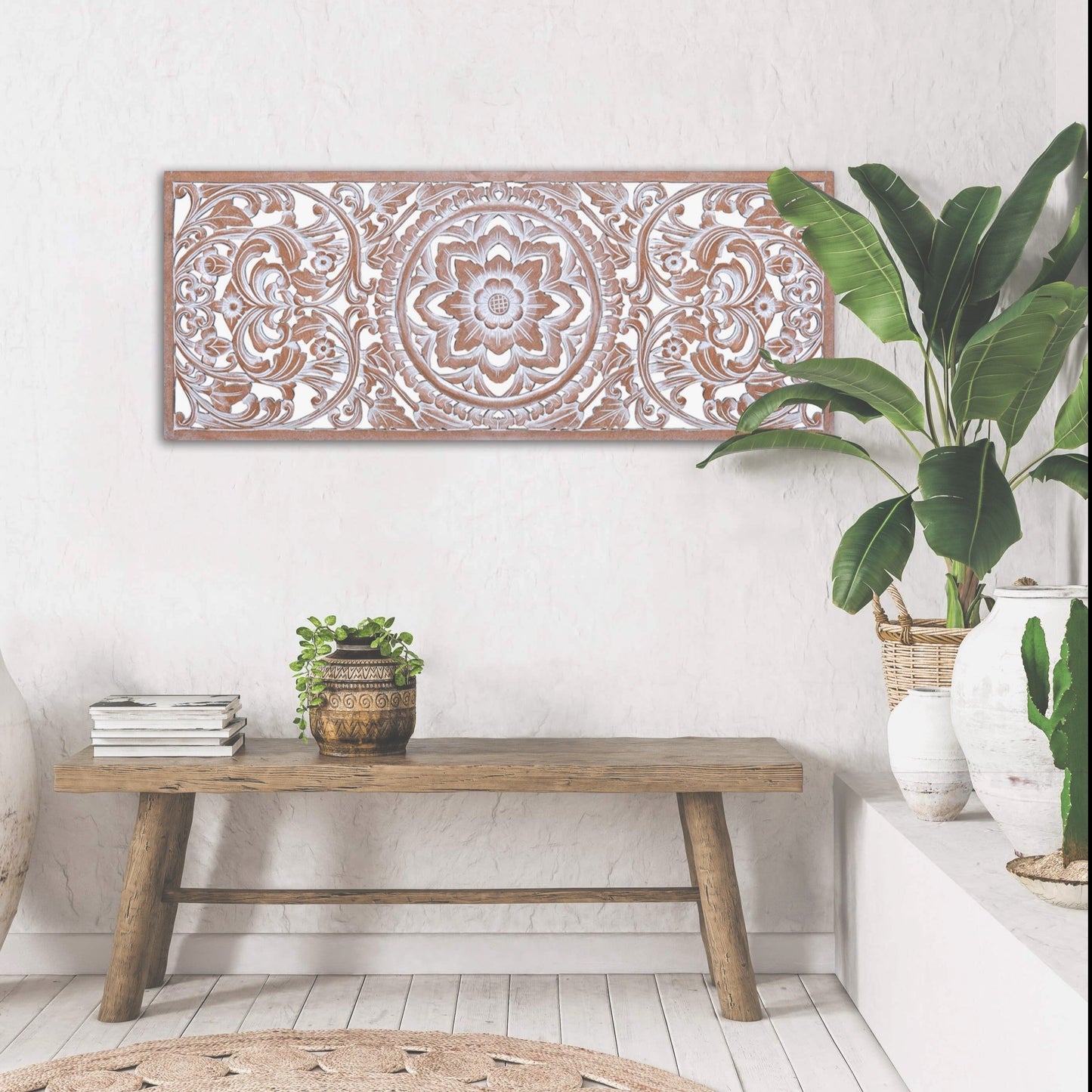 CUSTOM Decorative Panel "Amara" - Antic wash - 100 x 30 cm
