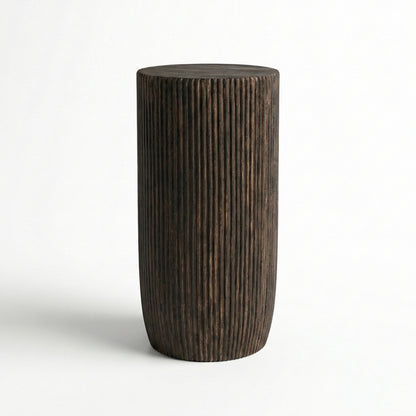 Wooden Side Table / Stool 'Modera' in Black - 60 x 35 cm