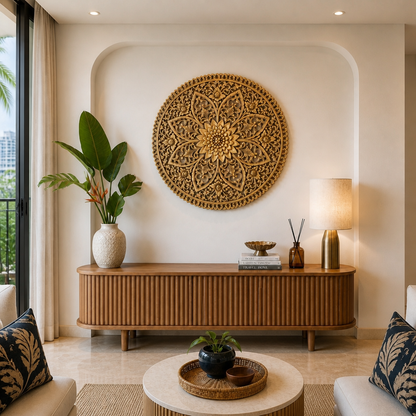 Carved Decorative Mandala "Kejayaan" - 80 cm