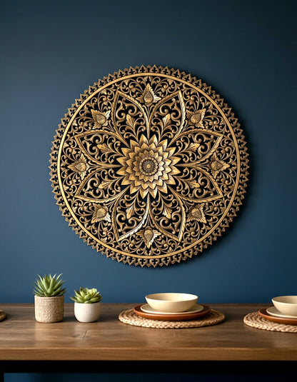 Carved Decorative Mandala "Kejayaan" - 80 cm