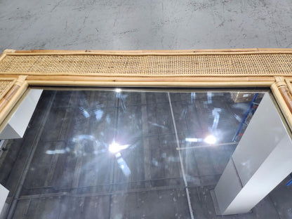 SALE - Hand Woven Full Rattan Mirror "Maharani" - 200 x 100 cm  - Small Dent on Glass