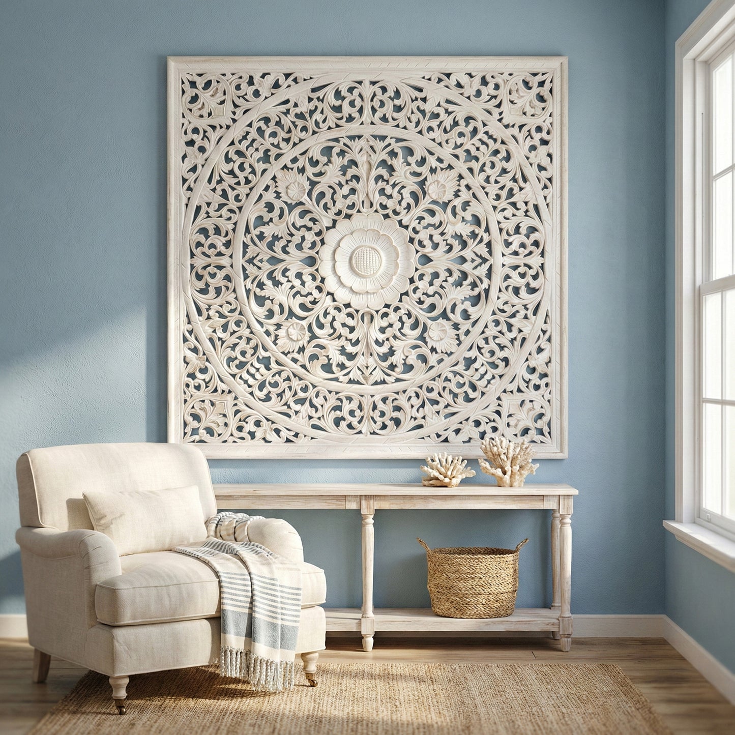 Carved Decorative Panel "Melati"- 100 cm