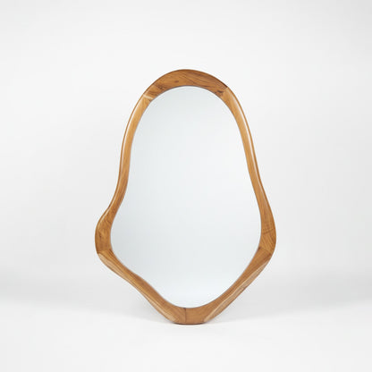 Wooden Organic Mirror 'Lestari' - Natural -  100 x 65 cm