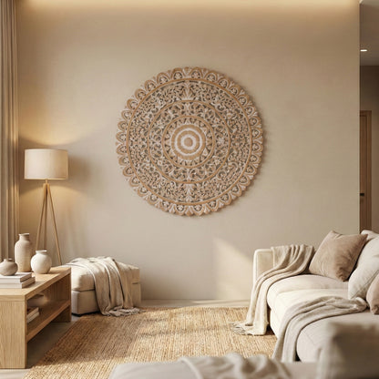 Carved Decorative Mandala "Semanggi" - 110 cm