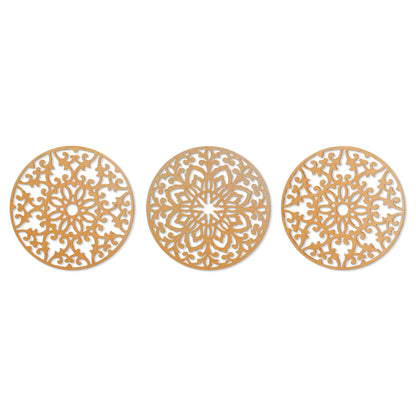 Decorative Round "Mandala Set of 3" - Brown