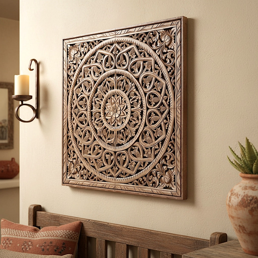 Carved Decorative Panel "Sidemen"- 100 cm