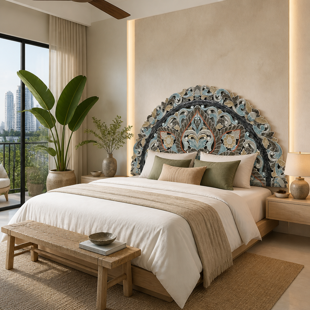 Half Moon Bed Headboard "Ayunina" - Multi-Color Pastel