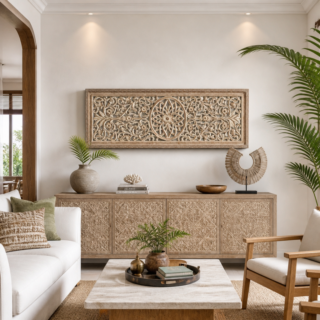 Carved Decorative Panel "Nirwana" - 125 x 42 cm