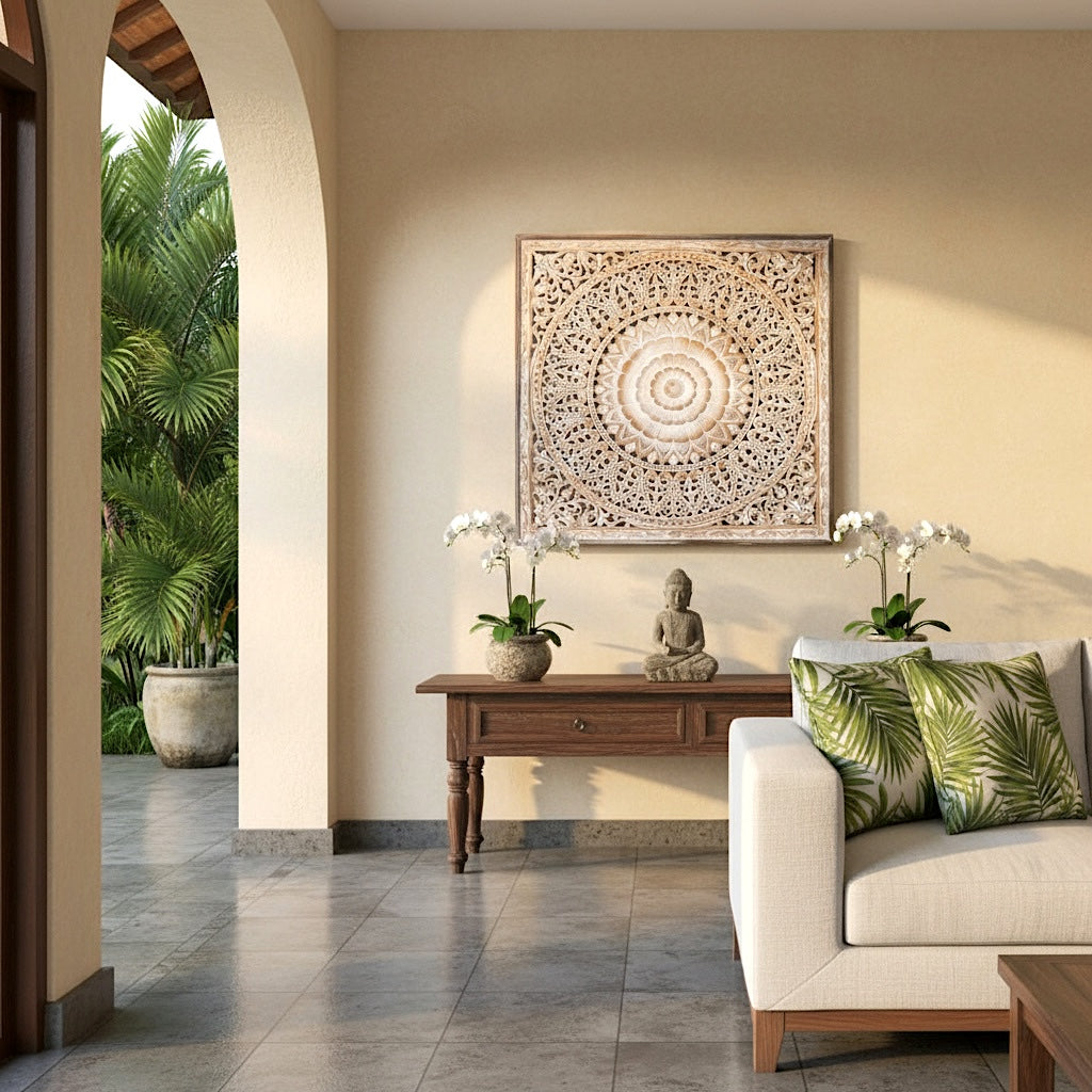 Carved Decorative Panel "Cendana" - 43 Inches