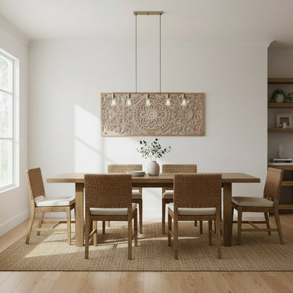 Custom Carved Decorative Panel "Amara"  - Antic Wash - 123x20cm