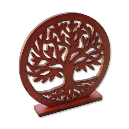 Decorative Mandala Round "Tree of Life" - Brown
