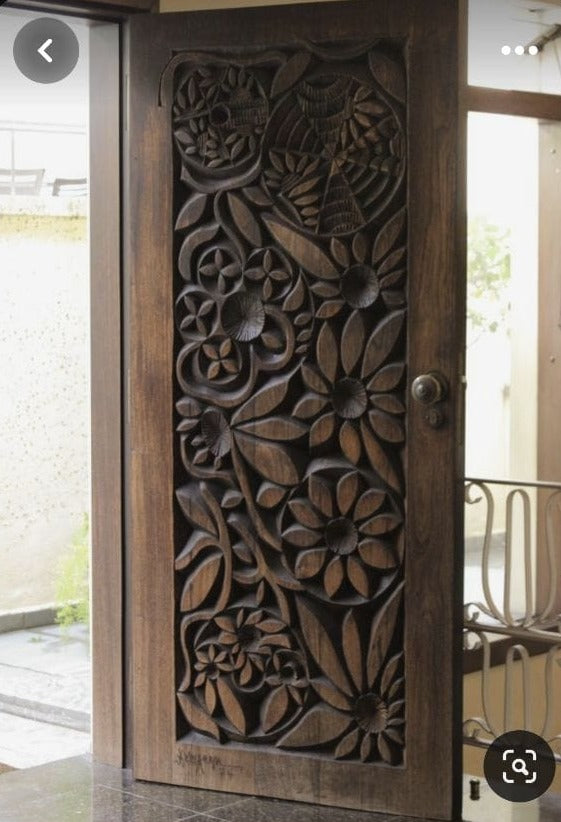 CUSTOM door panel of "Amara" - Dark brown wood