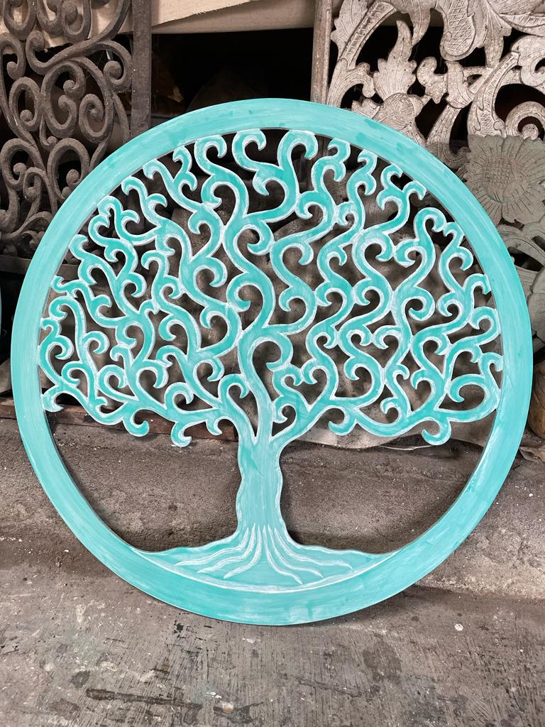 Decorative Mandala  "Tree of Life" - Green wash - 50 cm