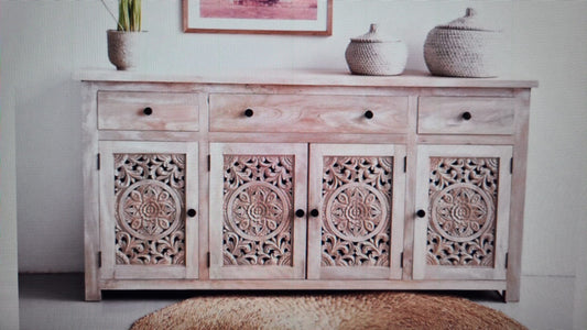 Custom Drawer Carved Console Table - 170 cm