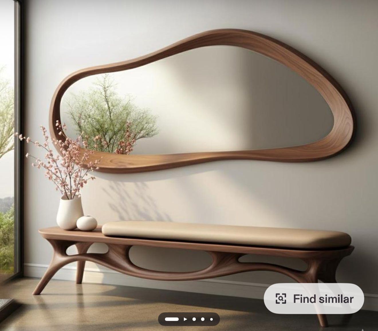 Custom Wooden Organic Mirror 'Darry' - Natural -  190x70cm