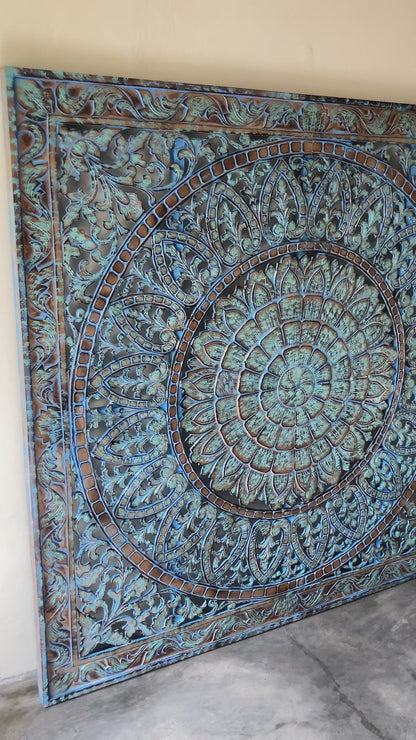 Carved Bed Headboard "Cendana" Queen Size - Samudra