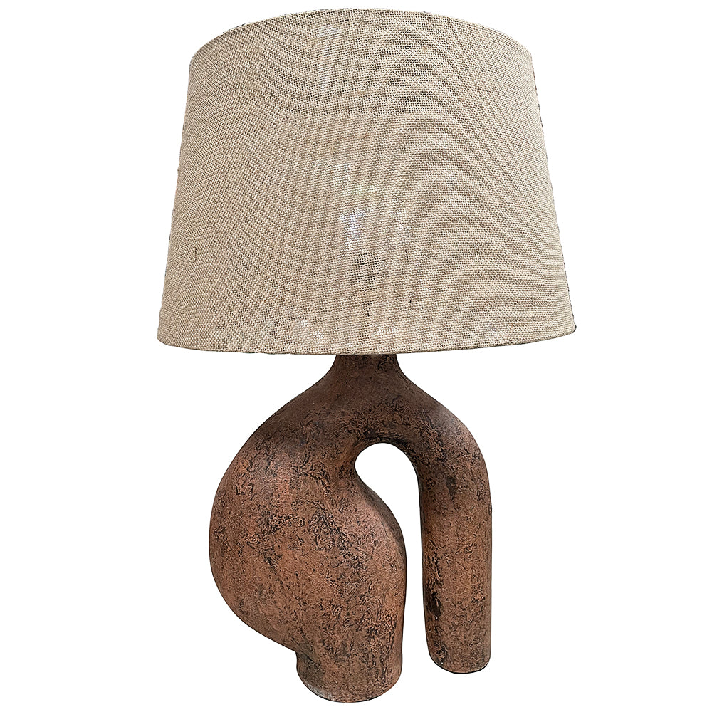 Ceramic Table Lamp 'Arum' - Brown