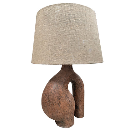 Ceramic Table Lamp 'Arum' - Brown