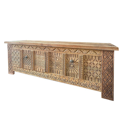 wooden carved media console table morocco natural wash bali design hand carved hand made decorative house furniture wood material decorative wall panels decorative wood panels decorative panel board