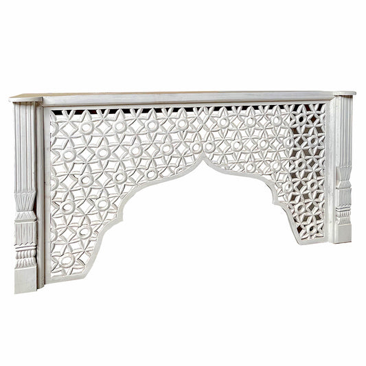 Wooden Carved Console Table "Damai" - White Wash