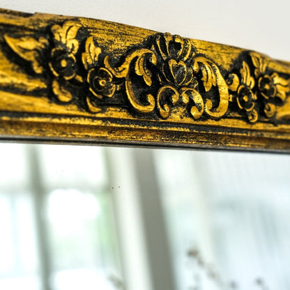 Hand Carved Mirror "Besakih" - Gold wash - 90 cm