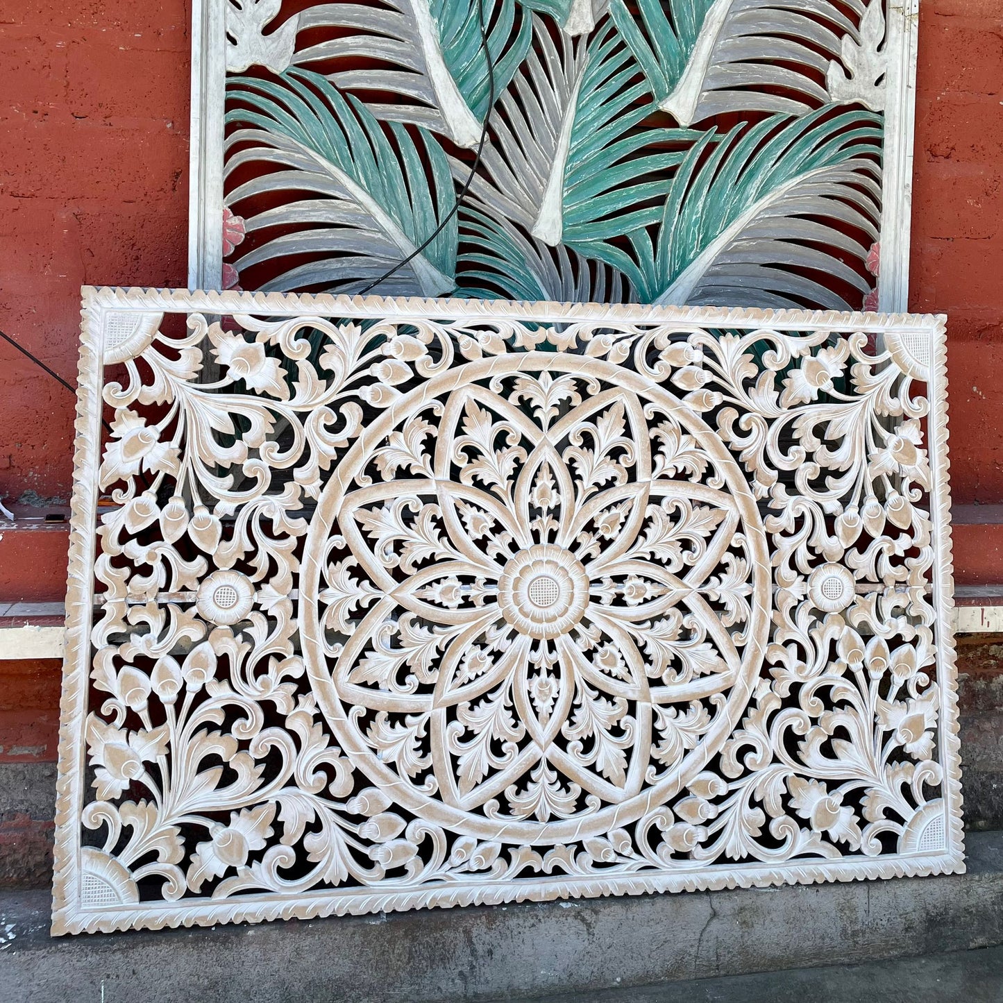 bed headboard kris antic wash bali design hand carved hand made home decorative house furniture wood material
