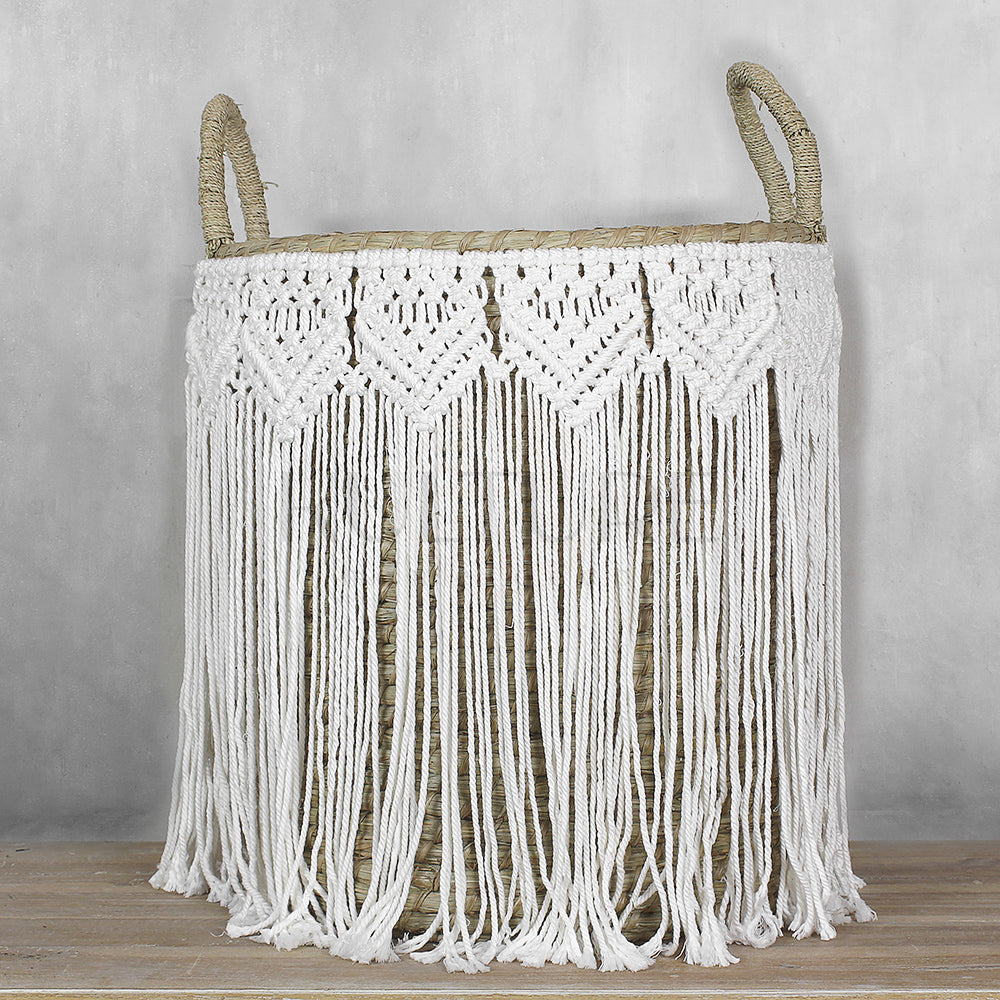 Basket 'Macrame'- White