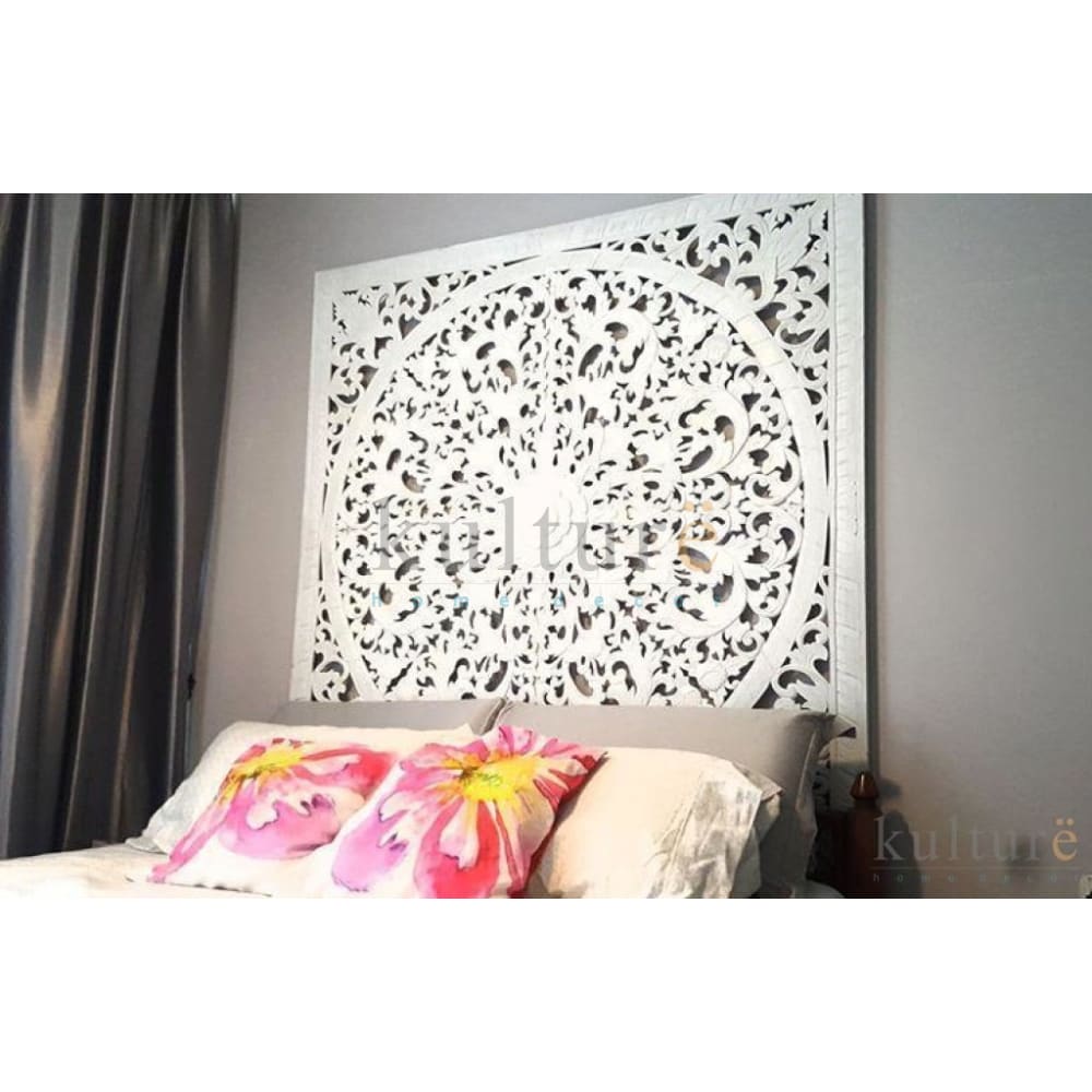 Bed headboard Carved Headboard Lily - White EXP