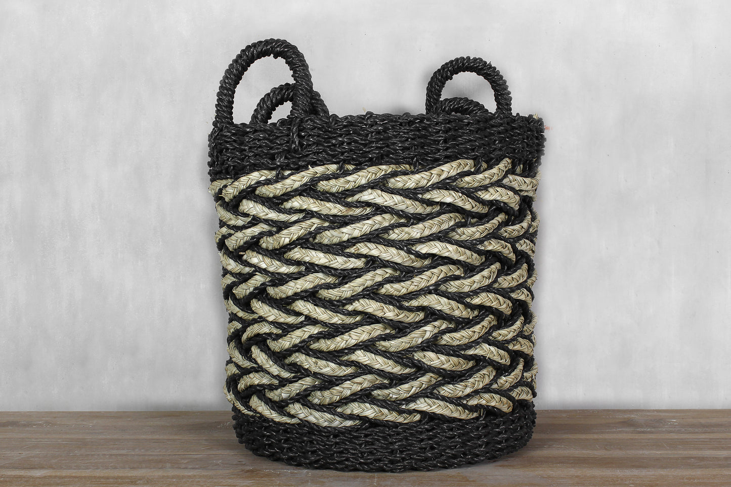 Set of 3 Baskets 'Papua' - Black