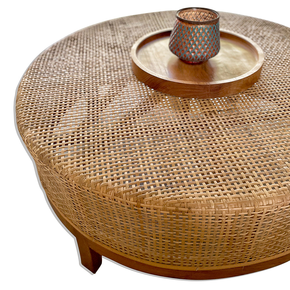furniture teak and rattan coffee table bali design hand carved hand made home decorative house furniture wood material