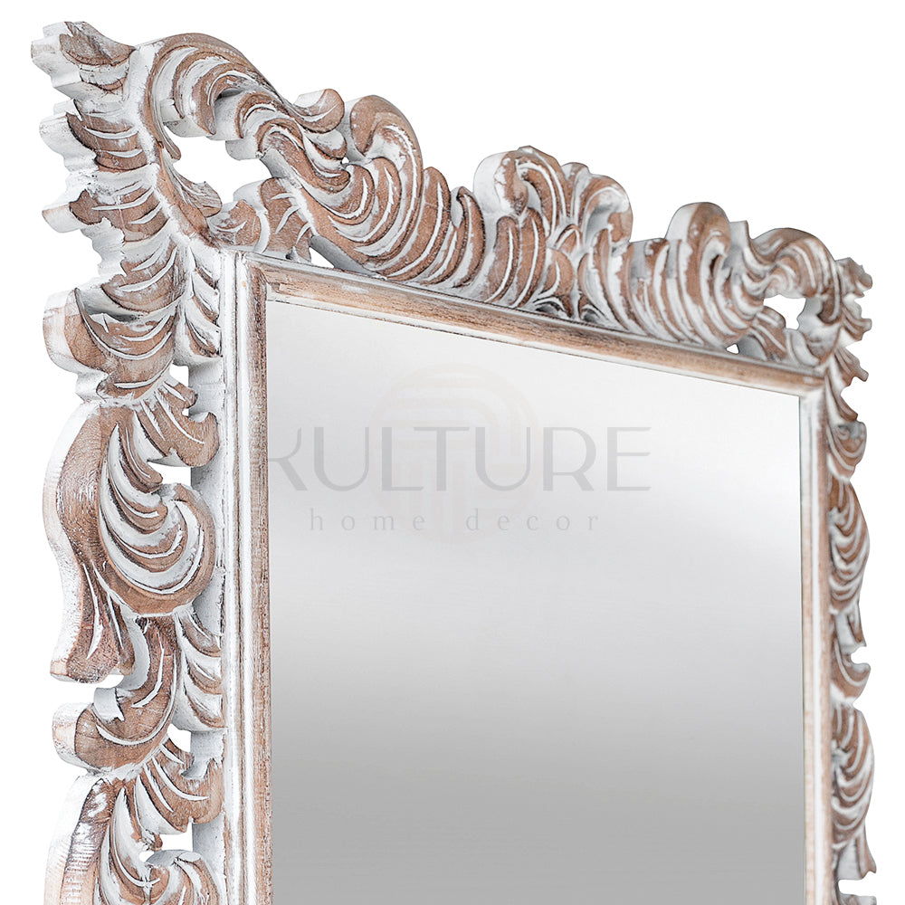 Hand Carved Mirror Kuno Antic-wash 150 cm