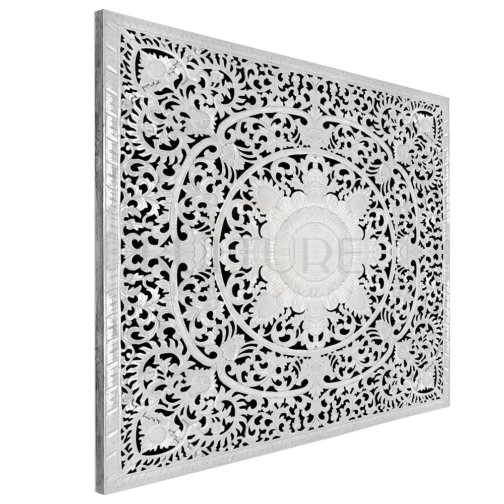 bed headboard matahari white wash bali design hand carved hand made home decorative house furniture wood material